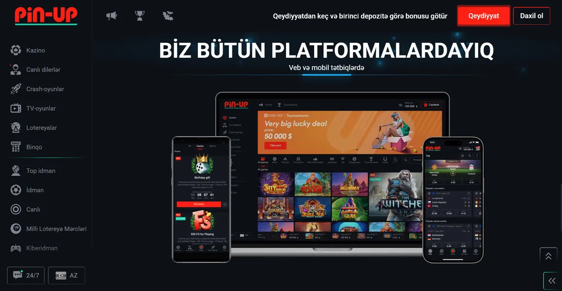 APK / iOS yükləmə istiqamətləri Pin Up